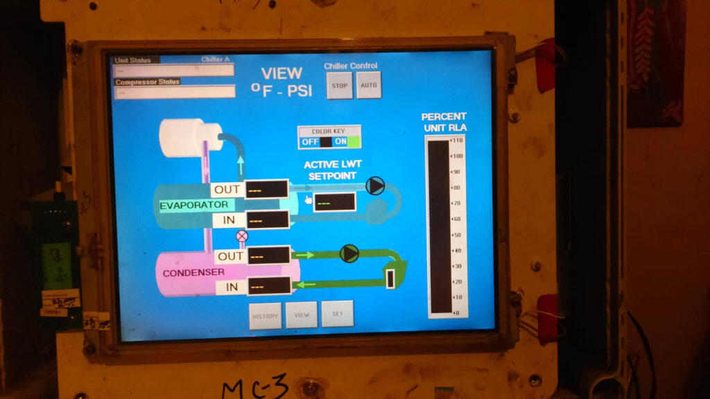 MCQUAY CHILLER TOUCH PANEL AND CPU SYSTEM MAINTENANCE WORK